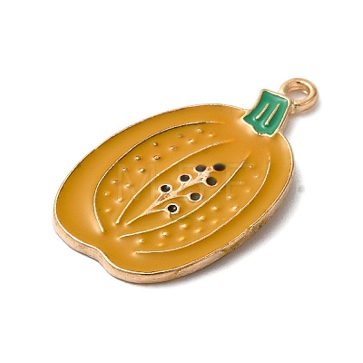 Thanksgiving Day Golden Tone Alloy Enamel Pendants ENAM-M002-02N-G-1