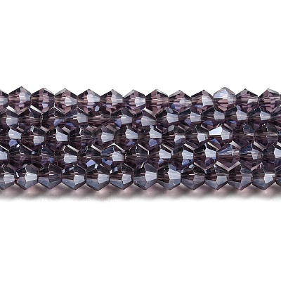 Transparent Electroplate Glass Beads Strands EGLA-A039-T4mm-A04-1