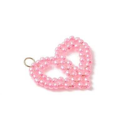 Glass Seed Beaded Pendants PALLOY-MZ01158-01-1