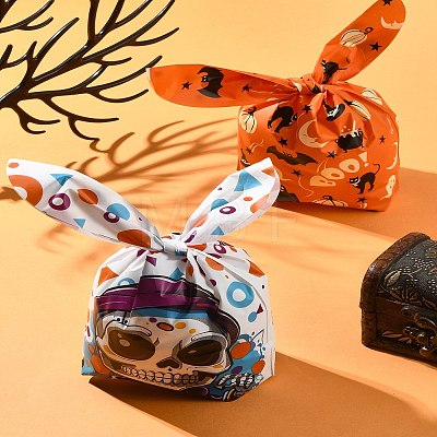 50Pcs 5 Styles Rabbit Shaped Halloween Candy Plastic Bags ABAG-FS0001-08B-1