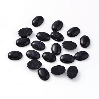 Oval Synthetic Blue Goldstone Cabochons G-P131-8x10-04-1