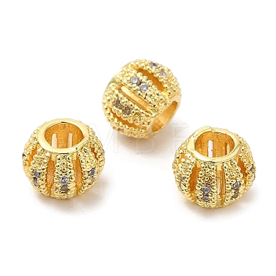 Rack Plating Brass Cubic Zirconia Beads KK-R147-06G-1