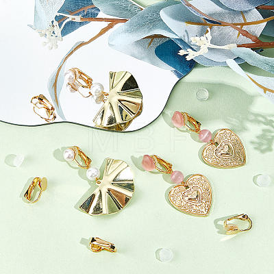 24Pcs Brass Clip-on Earring Findings KK-BBC0014-82-1