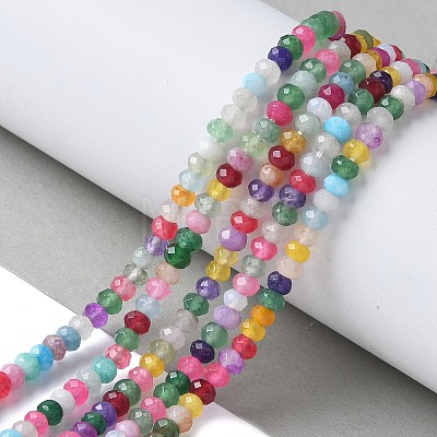 Dyed Natural Malaysia Jade Rondelle Beads Strands G-E316-2x4mm-67-1