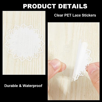 5 Sets 5 Styles PET Waterproof Hollow Lace Decorative Stickers DIY-CP0008-72-1
