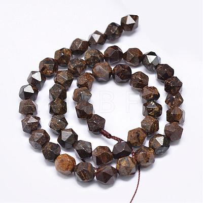 Natural Bronzite Beads Strands G-N0313-07-8mm-1