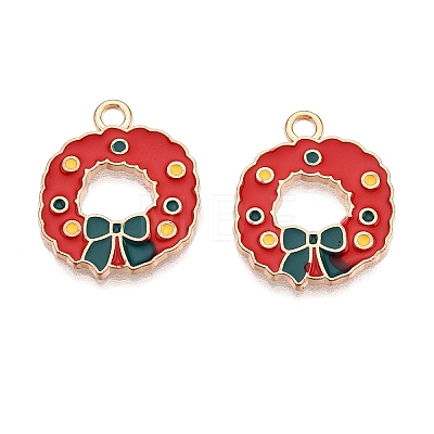 Christmas Theme Alloy Enamel Pendants ENAM-T020-10E-1
