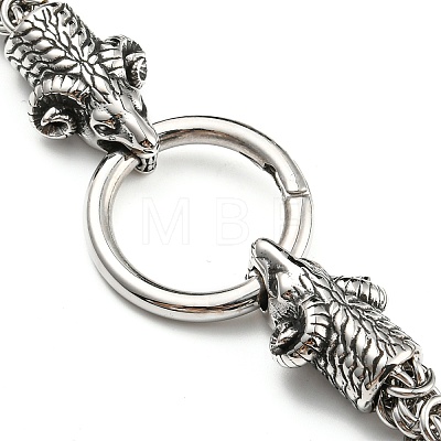 304 Stainless Steel Byzantine Chain Necklaces with 316L Surgical Stainless Steel  Sheep Clasps NJEW-D046-04AS-1