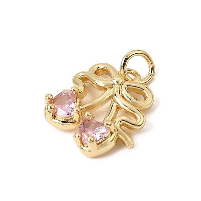 Brass Micro Pave Cubic Zirconia Charms CU-CBA7D12-11G-1