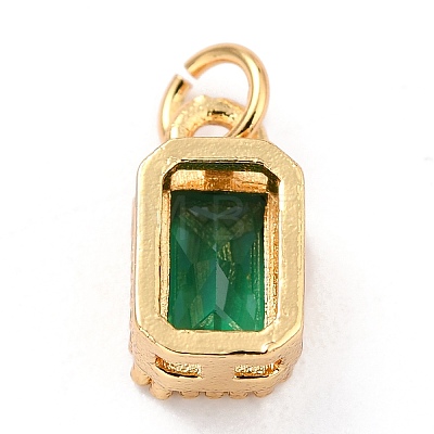 Real 18K Gold Plated Brass Inlaid Cubic Zirconia Charms LS-ZIRC-L100-075G-02-1