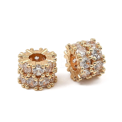 Brass Micro Pave Cubic Zirconia Beads KK-K374-20G-1