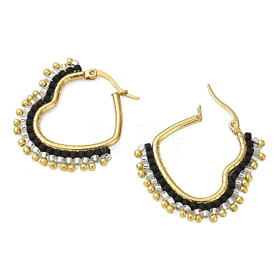 Glass Seed Hoop Earrings for Women EJEW-MZ00797-03-1
