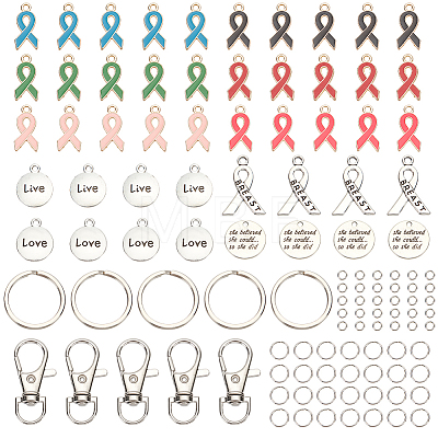   DIY Awareness Ribbon Theme Keychin Making Kit DIY-PH0020-71-1