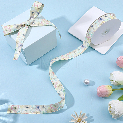 1Roll Single Face Printed Polyester Satin Ribbon SRIB-CY0001-47D-1