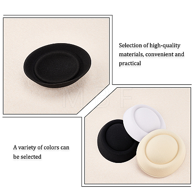 3Pcs 3 Colors Polyester Oval Pillbox Stewardess Fascinator Hat Base for Millinery AJEW-FG0002-75-1