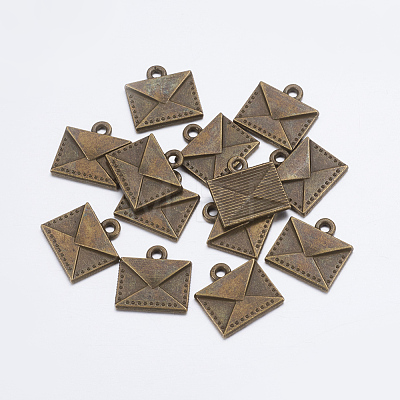 Tibetan Style Alloy Mail Charms EA10712Y-AB-1
