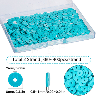Flat Round Eco-Friendly Handmade Polymer Clay Beads CLAY-SC0001-58B-01-1