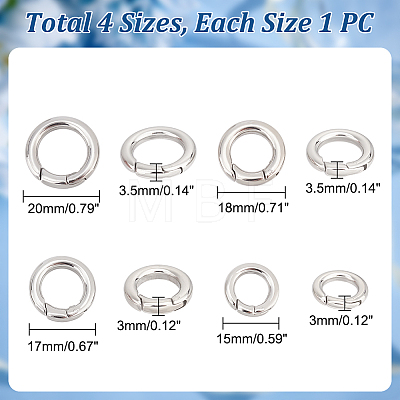 Unicraftale Ring Smooth 304 Stainless Steel Spring Gate Rings STAS-UN0007-24P-1