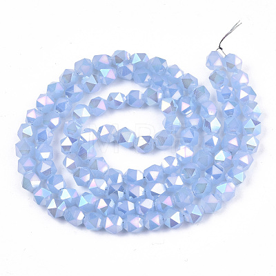 Electroplate Glass Beads Strands X-EGLA-T019-07D-1