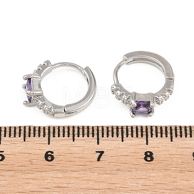 Brass Micro Pave Cubic Zirconia Hoop Earrings KK-Z166-12P-01-1