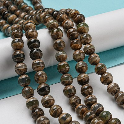 Tibetan Style dZi Beads Strands G-P526-D02-01-1