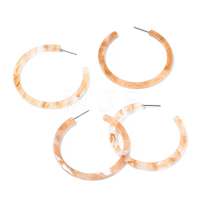 Cellulose Acetate(Resin) Half Hoop Earrings KY-S163-372B-02-1