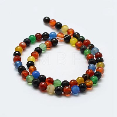 Natural Agate Beads Strands X-G-F417-05-8mm-1