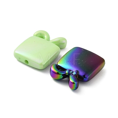 UV Plating Rainbow Iridescent Acrylic Beads OACR-A029-08-1