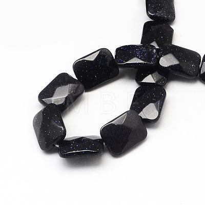 Synthetic Blue Goldstone Beads Strands G-R304-05-1
