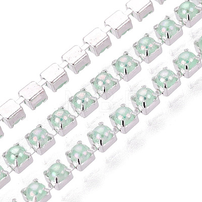 Iron & ABS Plastic Imitation Pearl Tennis Chains CH-Q006-01A-15-1