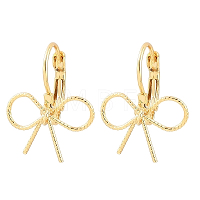 Bowknot Brass Leverback Earrings EJEW-A150-04A-G-1