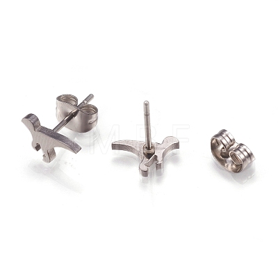 304 Stainless Steel Stud Earrings EJEW-N045-08P-1