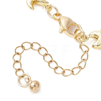 304 Stainless Steel Starfish Link Chain Bracelets for Women AJEW-AN00769-1