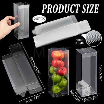 Transparent PET Tea Storage Boxes CON-WH0106-08H-1