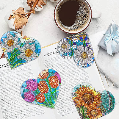 DIY Flower Heart Bookmark Diamond Painting Kit PW-WG45A0E-01-1