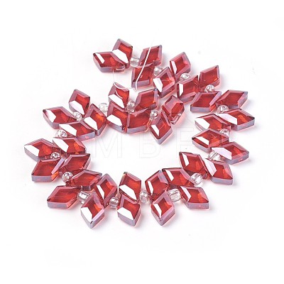 Electroplate Glass Beads Strands GLAA-F093-A02-1