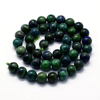 Natural Chrysocolla and Lapis Lazuli Beads Strands G-I199-37-6mm-1
