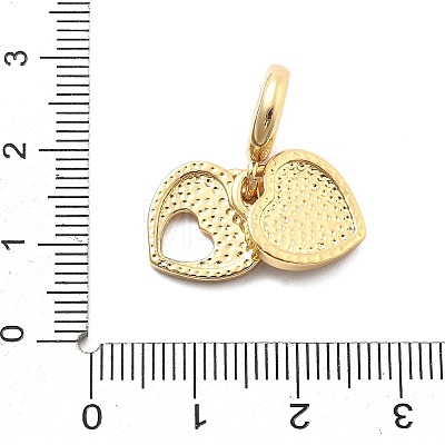 Rack Plating Brass Red Enamel European Dangle Charms X-KK-Q017-34G-1