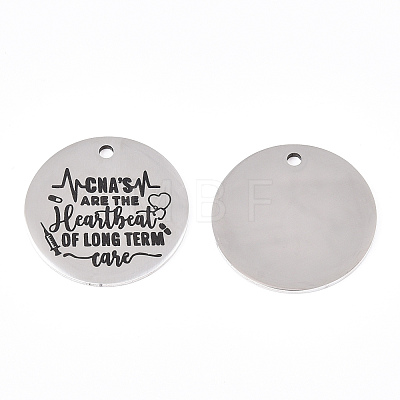 Non-Tarnish 201 Stainless Steel Pendants STAS-T064-38P-24-1