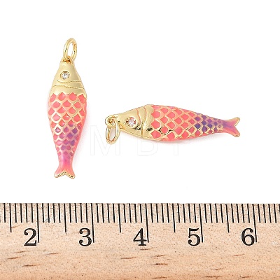 Brass Enamel Pendants KK-B148-14G-03-1