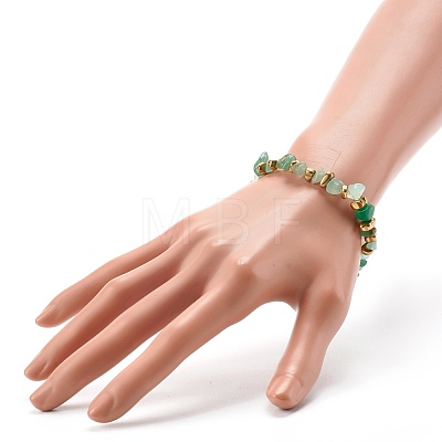 Natural Green Aventurine Chip Beads Stretch Bracelets BJEW-JB06599-04-1