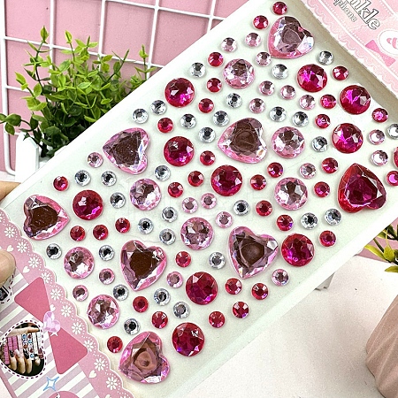 Acrylic Rhinestone Stickers PW-WG57661-02-1