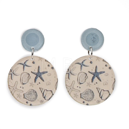 Acrylic Dangle Stud Earrings FS-WG5876E-01-1