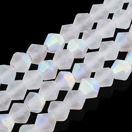 Imitate Austrian Crystal Bicone Frosted Glass Beads Strands GLAA-F029-TM2mm-A13-1