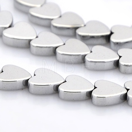 Non-magnetic Synthetic Hematite Heart Beads Strands G-M074-01-1