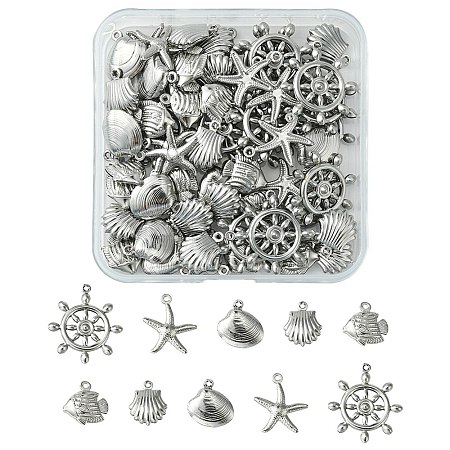 60Pcs 5 Styles Stainless Steel Charms STAS-FS0001-46-1