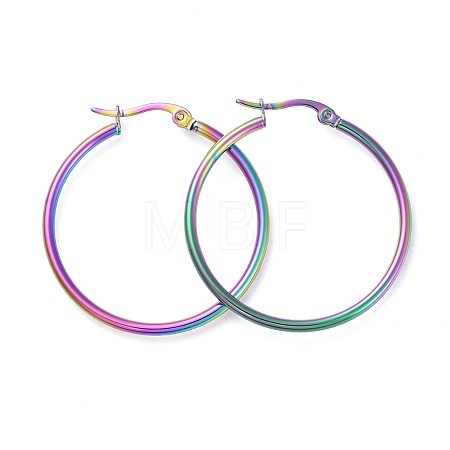 304 Stainless Steel Big Hoop Earrings EJEW-G260-02K-M-1