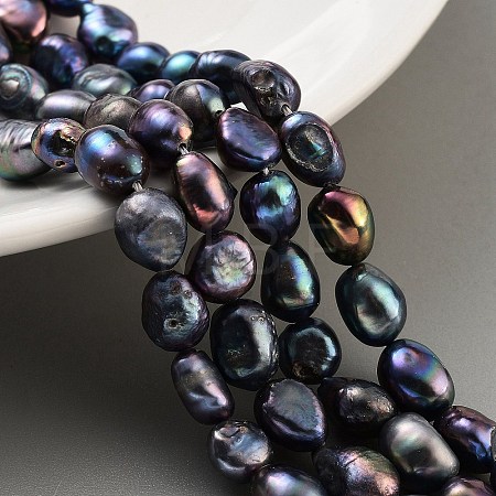 Dyed Natural Cultured Freshwater Pearl Beads Strands PEAR-P062-28F-1