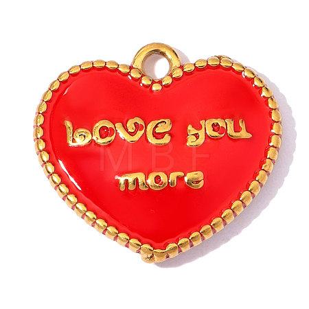 304 Stainless Steel with Red Enamel Charms SA-OY003-68G-1