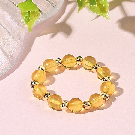 Natural Amber Finger Rings for Women RJEW-JR01087-01-1